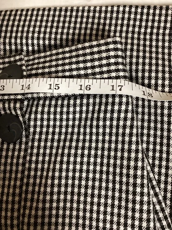 Zara Black and White Gingham Midi Skirt with Asymmetric Button Placket Euro XL - Picture 7 of 10